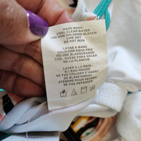 Beach Betty by Miracle Brands One Piece Swimsuit Women Size L Colorful Floral - Picture 8 of 12